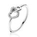 ZINZI zilveren ring 2 hartjes met witte zirconia's - Maat 56