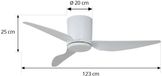 Lindby - Plafondventilator Aulo, wit, DC, stil, Ø 123 cm