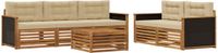 vidaXL - Acacia Hout Bank Loungeset 5-zits Natuurlijk en Beige