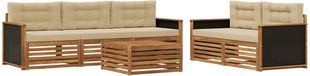 vidaXL - Acacia Hout Bank Loungeset 5-zits Natuurlijk en Beige