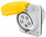 Gewiss BOÎTIERS ENCASTRÉS 10° HP - IP44/IP54 - 2P+A 32A 100-130V 50/60HZ - JAUNE - 4H - BORNES À VIS, GW62213H