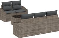 vidaXL Canapé 6 pièces Gris Polyrotin