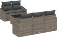 vidaXL Canapé 6 pièces Gris Polyrotin