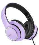 Merkloos Koptelefoon - Over-ear hoofdtelefoon met microfoon - 1,45 m kabel - Donkerpaars