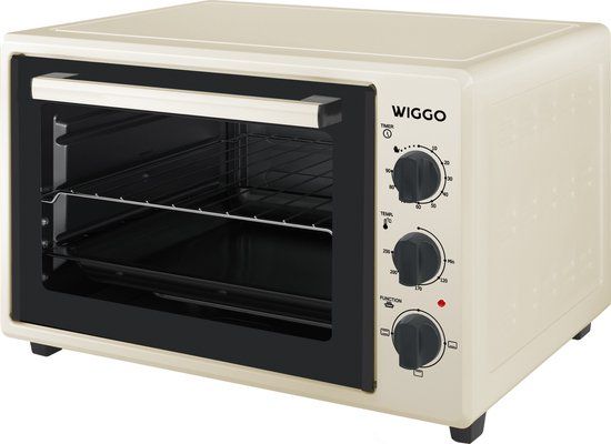 Wiggo WMO-E353(C) - Vrijstaande Mini Oven - Electrisch - 50 CM - 35 liter - 1800 W - 5 Jaar Garantie - Creme
