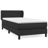 vidaXL Boxspringbed met matras, kunstleer, zwart, 90x200 cm