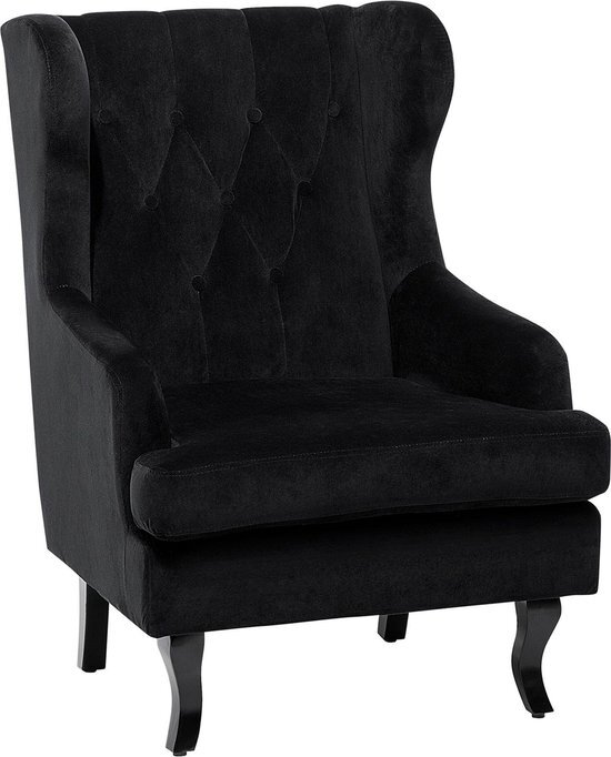 Beliani alta - fauteuil-zwart-fluweel