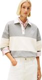 Tommy Hilfiger Dames GOLD BTN RUGBY FLEECE SWTSRT WW0WW48785 Pullover Sweatshirt, GRIJS (Med Heather Grey), XXL