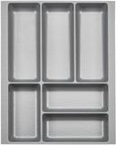 ORGA-BOX 2 Besteklade diepte: 461 x breedte: 359 mm zilvergrijs met canvas structuur voor 45 cm Nobilia lade tot 07/2012