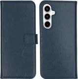 Selencia Echt Leren Bookcase voor de Samsung Galaxy A55 - Donkerblauw