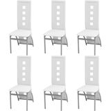 vidaXL Eetkamerstoelen 6 stuks kunstleer wit