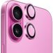 Blueo Film de protection pour caméra arrière Metal Frame pour Apple iPhone 16 Plus / 16, Verre trempé, Rose
