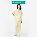 Purcotton Ensemble de loungewear en gaze Airysoft pour femme - Jaune citron