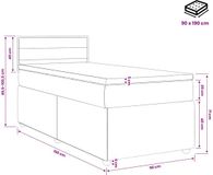 vidaXL Boxspringbed met matras met hoofdeinde Zwart 90 x 190 cm Stof