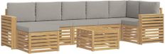 vidaXL Tuinset met 8 zitplaatsen, wit en lichtgrijs, polyester