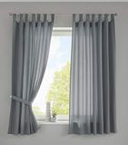Gardinenbox Berlin 2-delige set gordijnen HxB 175x140 cm grijs ondoorzichtig microsatijn lichtdoorlatend plooiband effen mat