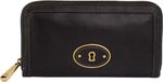 Fossil Wmns Leren portemonnee Vri Zip Clutch Zwart