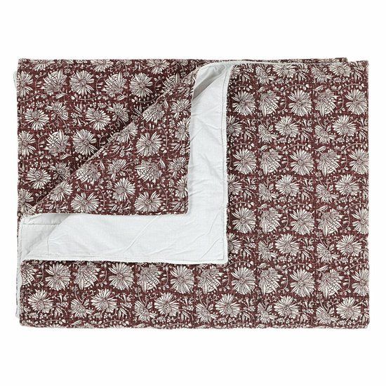 LOBERON Plaid Soleique bordeaux/wit