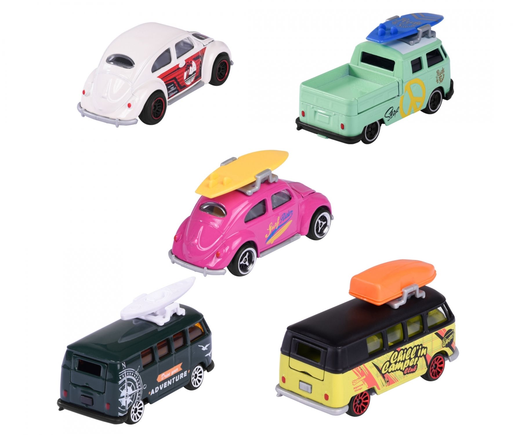 Majorette Volkswagen Originals 5 stuks Giftpack - 7,5cm - Die-Cast - Vanaf 3 jaar