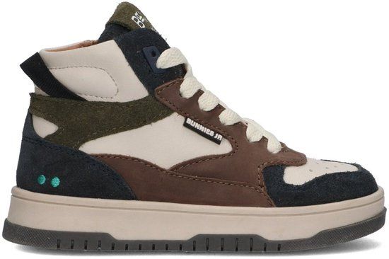 BunniesJR 225990-420 Jongens Hoge Sneakers - Bruin - Leer - Veters