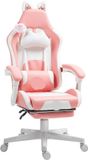 Merkloos / Sans marque Famanu Gamingstoel met voetsteun - Ergonomisch, verstelbaar, 135° kantelbaar, roze