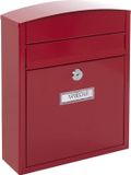 ARREGUI Compact E5736 Brievenbus van Verzinkt Staal | Formaat S (DIN A5 Post) | Wandbrievenbus voor Buiten | Waterdicht | Brievenbus met Naamplaatje | 2 Sleutels | Eenvoudige Montage | Rood