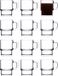 Pasabahce Koffie/thee glazen Cameron - set van 12 stuks - transparant glas - 320 ml