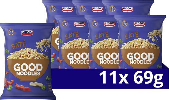 Unox Good Noodles Saté Block - 11 x 70gram - Voordeelverpakking