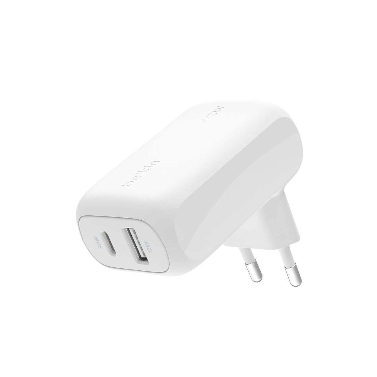 Belkin BOOSTCHARGE 42W Dual Wall Charger - 30W USB-C PD + 12W USB-A - White