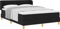 vidaXL Boxspring Bed met Hoofdeinde Zwart 140 x 190 cm Stof