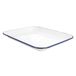 6 Enamelware 6 stuks rechthoekige dienbladen, 34,5 x 25,5 x 2,8 cm, wit, geëmailleerd ijzer