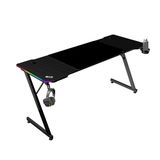Mars Gaming MGD-X160RGB, Ergonomische Gamingtafel, ARGB-Verlichting met Afstandsbediening, Carbonfiber Oppervlak, XXL-Muismat, Hoofdtelefoon en Bekerhouder, Kabelbeheer, Gaming Bureau 160x60cm, Zwart