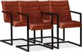 vidaXL Eetkamerstoelen 4 stuks Echt Leer Bruin