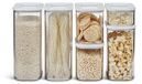 Mepal - Opbergdoos Modula 6-delige set - Doorzichtige voedselcontainer met deksel - Keukenopbergers & Kunststof Opbergdozen - Stapelbaar & Luchtdicht - 2x 2000ml. 2x 1000ml. 1x 1500ml & 1x 425ml - Wit