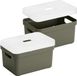 Sunware Boîtes de rangement avec couvercle transparent - 2x pièces - vert foncé - 13 litres - plastique - 35 x 25 x 18 cm