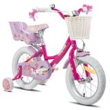 Unicorn Vélo enfant - 16 pouce - Roues stabilisatrices - Panier et selle de poupée - Pour filles 4 à 7 ans