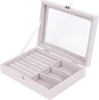 Benson Sieradendoos - Velvet - Zilvergrijs - 20x15x5 cm