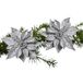 Cosy & Trendy Kerstboomversiering - 2x - bloem - op clip - zilveren kerstster - 18 cm