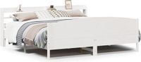 vidaXL Bedframe - Massief Grenenhout - Wit - 200x200 cm