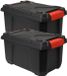 EDA Xpert Pro boîte de rangement d'extérieur/jardin - 2x - résistant à l'humidité et au gel - noir - 40 litres - 57 x 36 x 30 cm - plastique