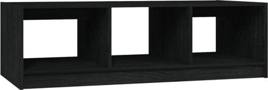 vidaXL Salontafel 110x50x34 cm massief grenenhout zwart