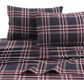 Tribeca Living Heritage Plaid 5 oz flanel bedrukt extra diepe zak lakenset, 4 stuks, Queen, Multicolor HEPL170DPSSQU