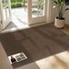 Tapis de porte intérieur, 90x150 cm, antidérapant, lavable, marron