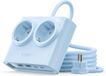 PowerBrick Prise plate - 2 prises et 4 USB - Bleu