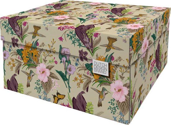 Dutch Design Brand - Botanical Storage Box - 22L - Floral Pattern - Cardboard
