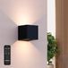 Ledvion - 3x Lampe murale rechargeable par USB noir - Détecteur de mouvement - 2700K - 150 Lumen - IP44 - Aluminium