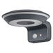 LEDVANCE ENDURA Style Glow solar wandlamp, twee afzonderlijk regelbare lichtringen, warm wit licht (3000K), geïntegreerde sensor, bruikbaar zonder stroom, IP44 bescherming, donkergrijs