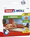 Tesa Moll E-profiel Tochtstrip - 9mm x 6m - Bruin - Rubber