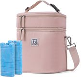 Brisby Sac isotherme 12 Litres – Sac à lunch pour le travail et les déplacements – 2 compartiments isolés – Incluant 2 blocs réfrigérants – Jusqu'à 10 heures de fraîcheur – Rose poudré