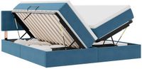 vidaXL LED-opbergbed met matras, donkerblauw, 180 x 200 cm, fluweel